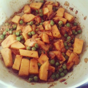 pumpkin green peas curry
