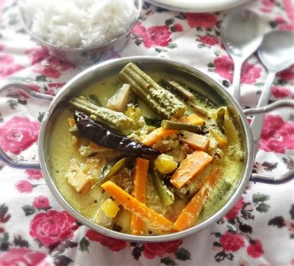 avial recipe mixed vegetables stew with coconut and yogurt