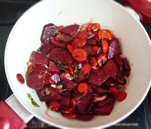 Stir fry beets and carrots step by step recipe
